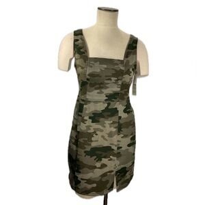 No Boundaries Camouflage Denim Pinafore Mini Dress size 4-6 (S) NWT